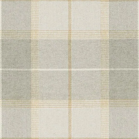 Check Footstool - Natural Grey, Fabric