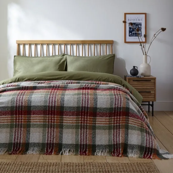 Check Throw Blanket - Green, Polyester