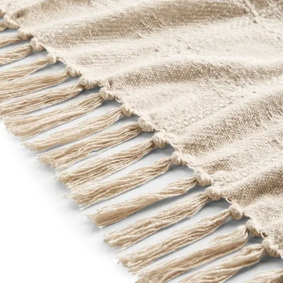 Check Throw Blanket - Natural, Cotton