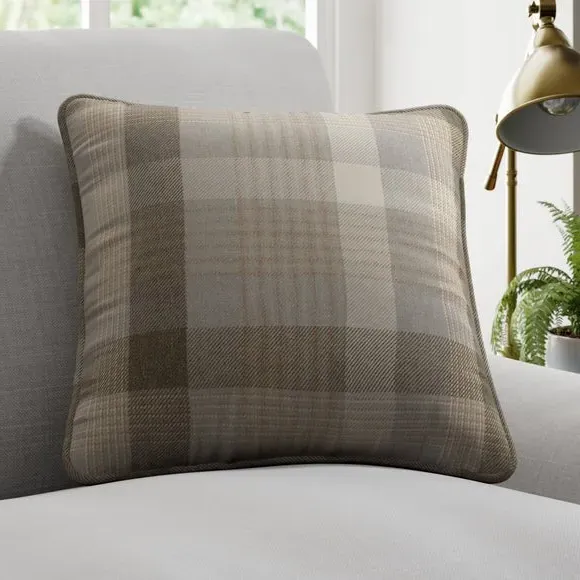 Checked Cushion Cover - Cloud