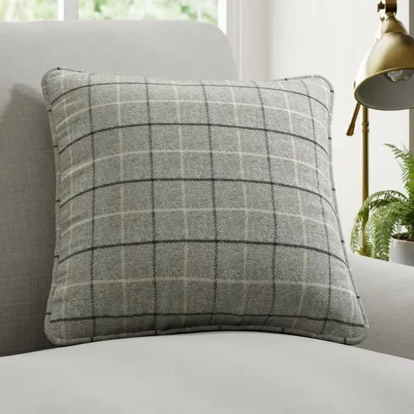 Checked Cushion Cover - Dove Grey
