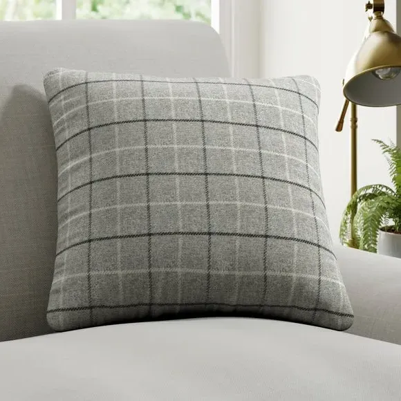 Checked Cushion Cover - Dove Grey image