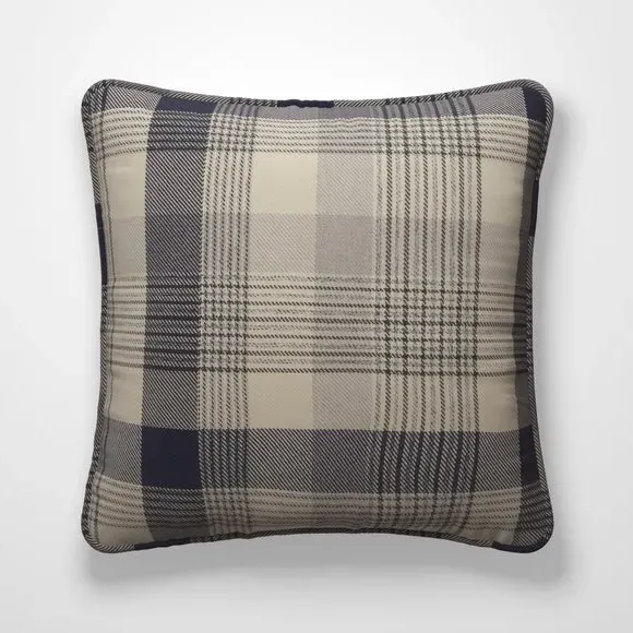Checked Cushion Cover - Indigo