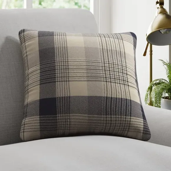 Checked Cushion Cover - Indigo