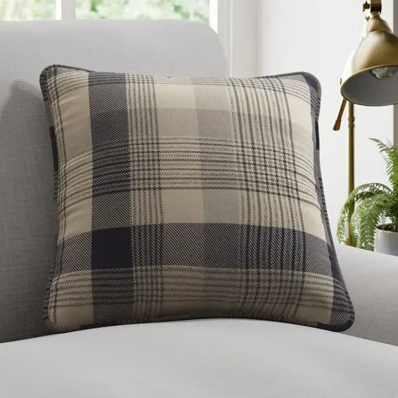 Checked Cushion Cover - Indigo