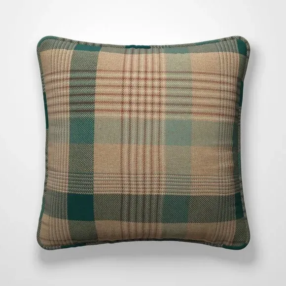 Checked Cushion Cover - Teal