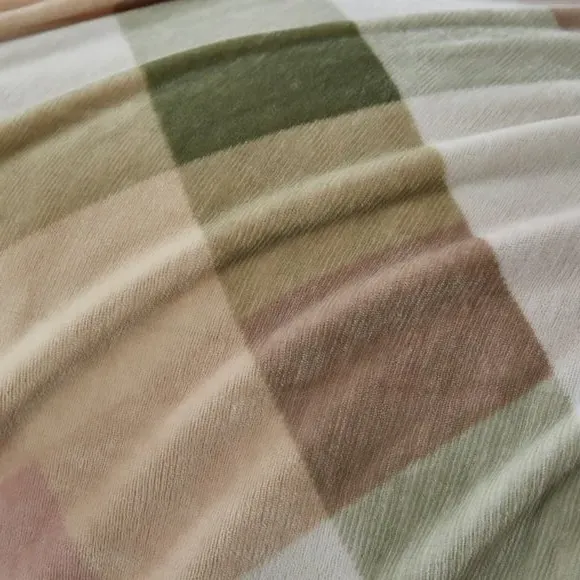 Checked Duvet Cover Set - Blush, Fleece