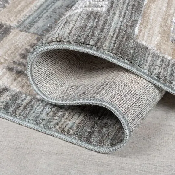 Checked Runner Rug with Fringe - Natural