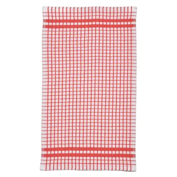 Checked Tea Towel - Apricot, Cotton Blend image