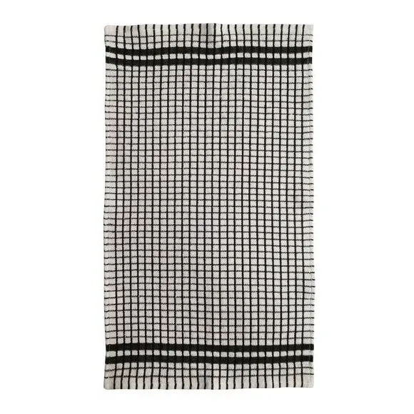 Checked Tea Towel - Black, Cotton Blend