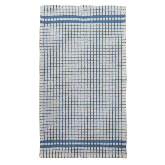Checked Tea Towel - Blue, Cotton Blend