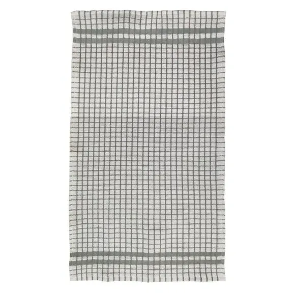Checked Tea Towel - Light Grey, Cotton Blend