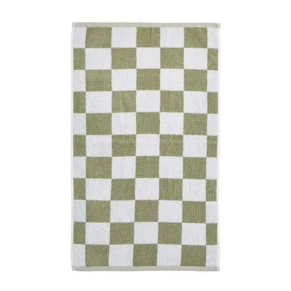 Checkerboard Cotton Towel - Sage