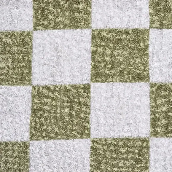 Checkerboard Cotton Towel - Sage