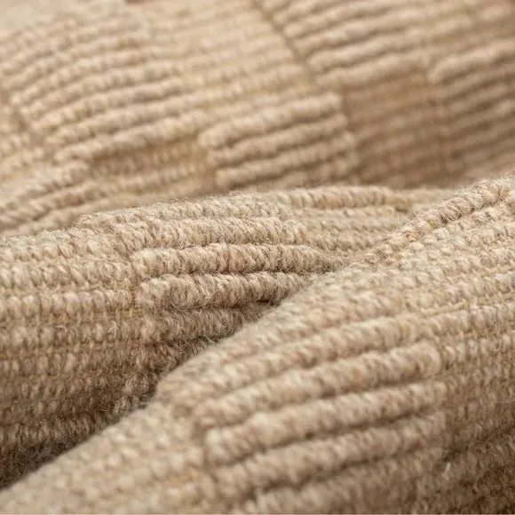 Checkerboard Rug with High-Low Pile - Natural