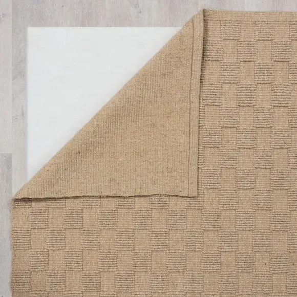 Checkerboard Rug with High-Low Pile - Natural