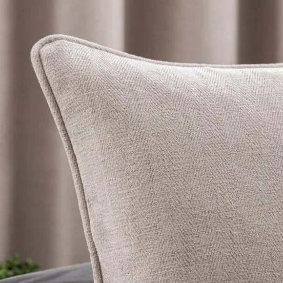 Chenille Cushion with Feather Fill - Natural