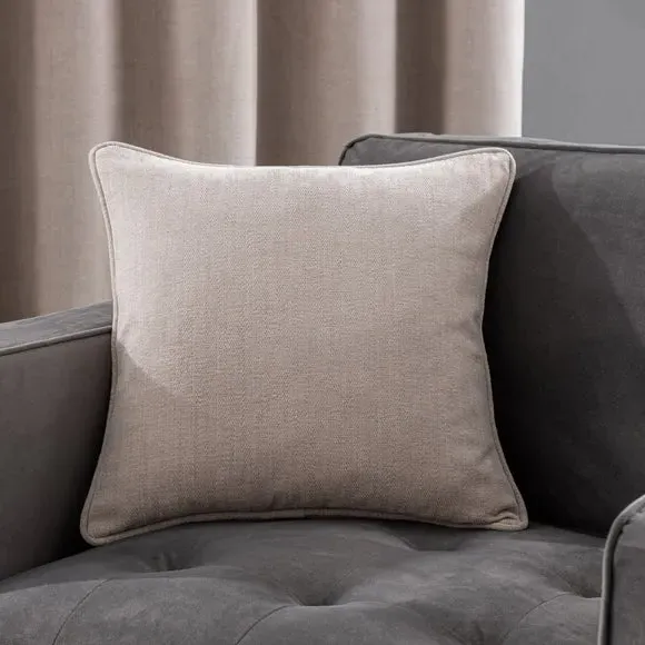 Chenille Cushion with Feather Fill - Natural image