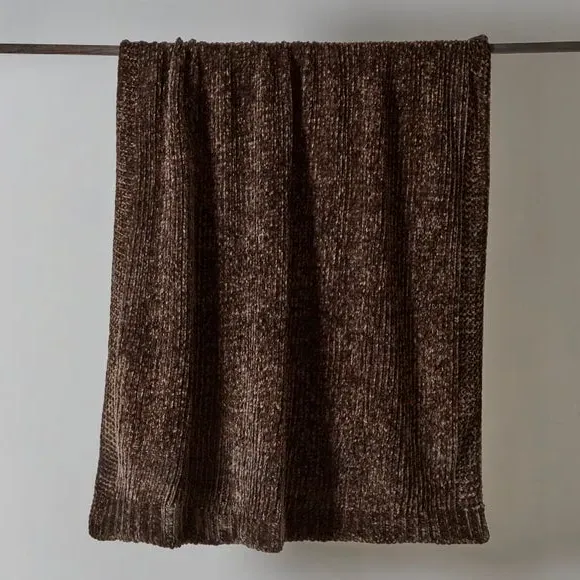 Chenille Throw Blanket - Brown