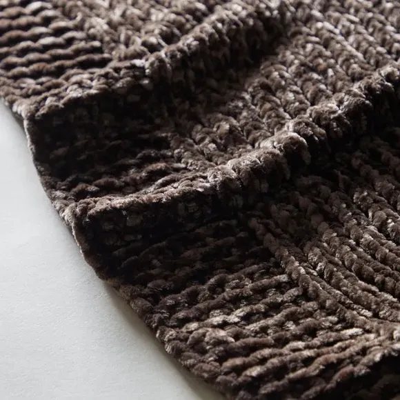Chenille Throw Blanket - Brown