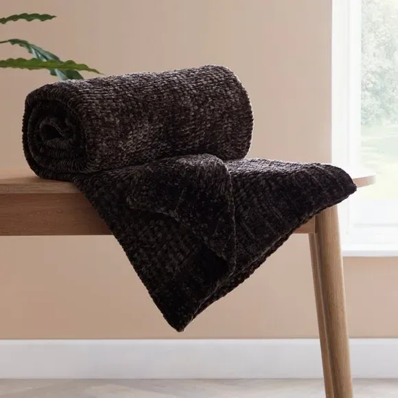 Chenille Throw Blanket - Brown image