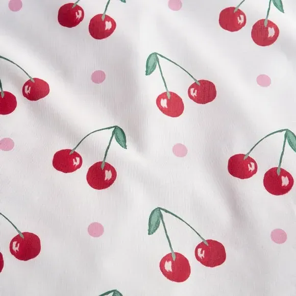 Cherries Duvet Cover Set - White, Polycotton