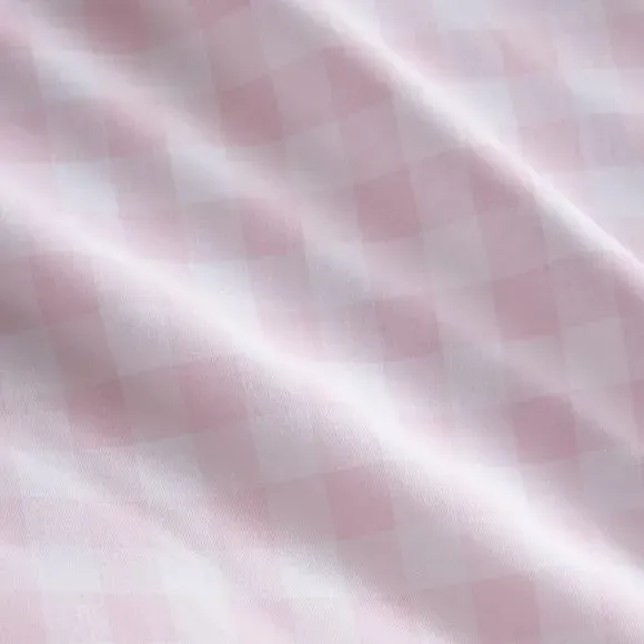 Cherry Gingham Duvet Cover Set - Pink, Cotton