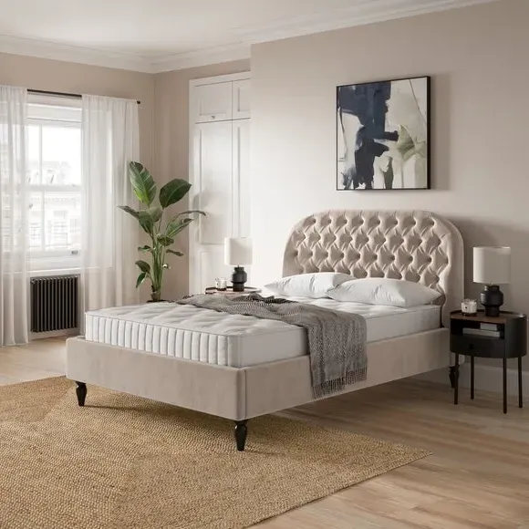 Chesterfield Bed Frame - Natural, Fabric