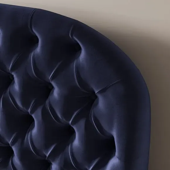 Chesterfield Bed Frame - Navy, Fabric