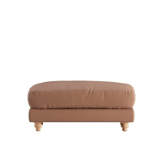 Chesterfield Footstool - Apricot, Velvet