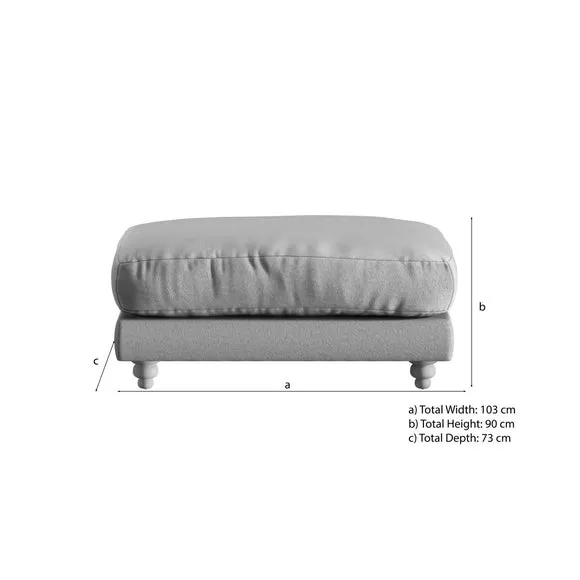 Chesterfield Footstool - Apricot, Velvet