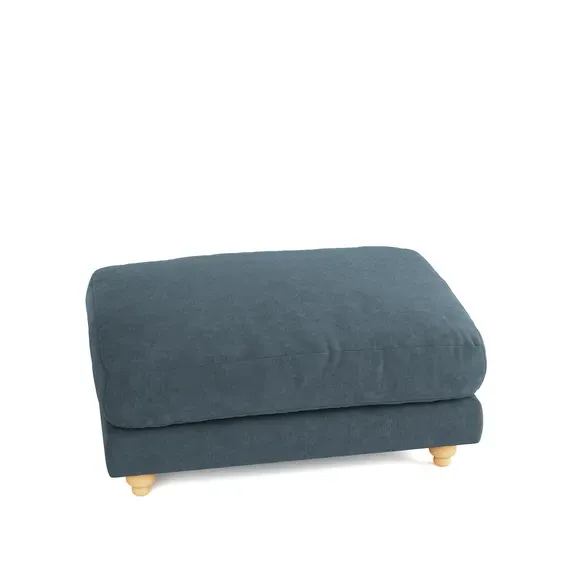Chesterfield Footstool - Aqua, Chenille
