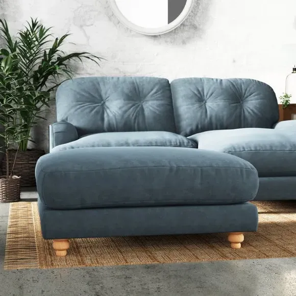 Chesterfield Footstool - Aqua, Chenille image