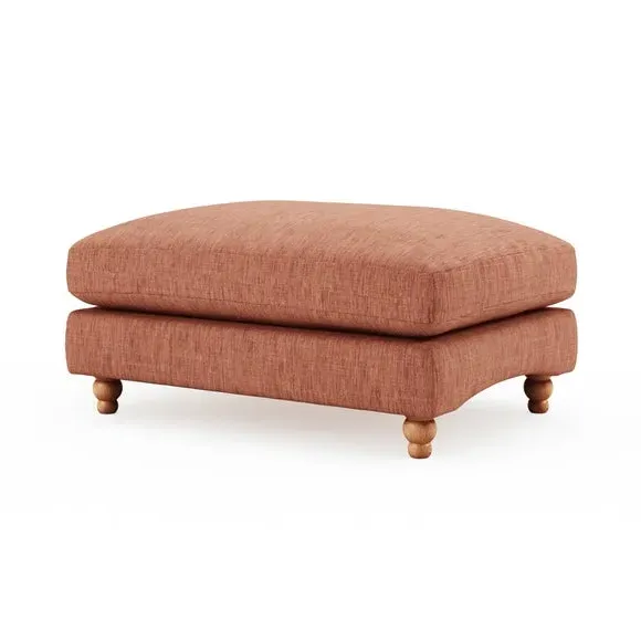 Chesterfield Footstool - Clay, Faux Linen