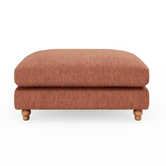 Chesterfield Footstool - Clay, Faux Linen
