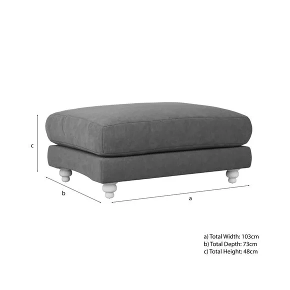 Chesterfield Footstool - Clay, Faux Linen