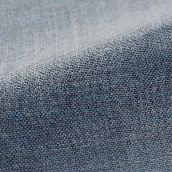 Chesterfield Footstool - Denim, Faux Linen