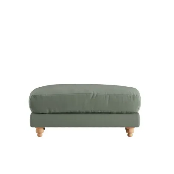 Chesterfield Footstool - Green, Velvet