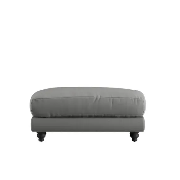 Chesterfield Footstool - Grey, Velvet