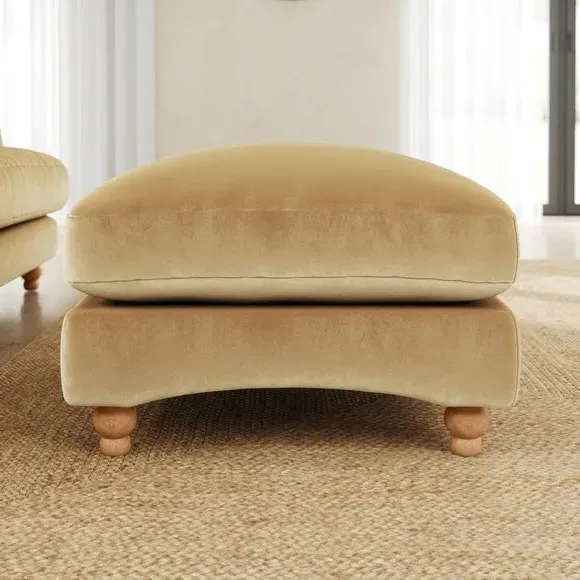 Chesterfield Footstool - Honey, Velvet