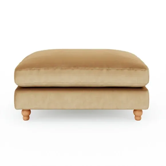 Chesterfield Footstool - Honey, Velvet
