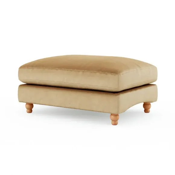 Chesterfield Footstool - Honey, Velvet