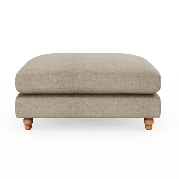 Chesterfield Footstool - Mole, Faux Linen
