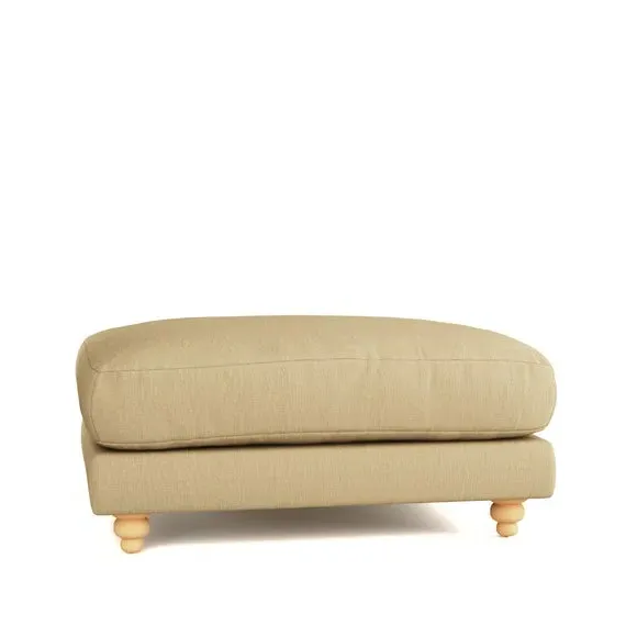 Chesterfield Footstool - Ochre, Faux Linen