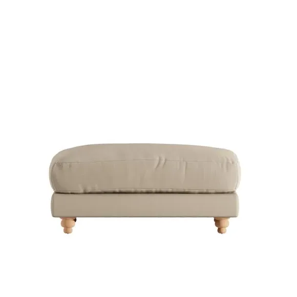 Chesterfield Footstool - Sand, Velvet