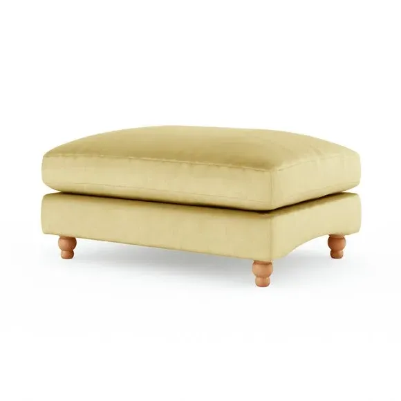 Chesterfield Footstool - Yellow, Velvet