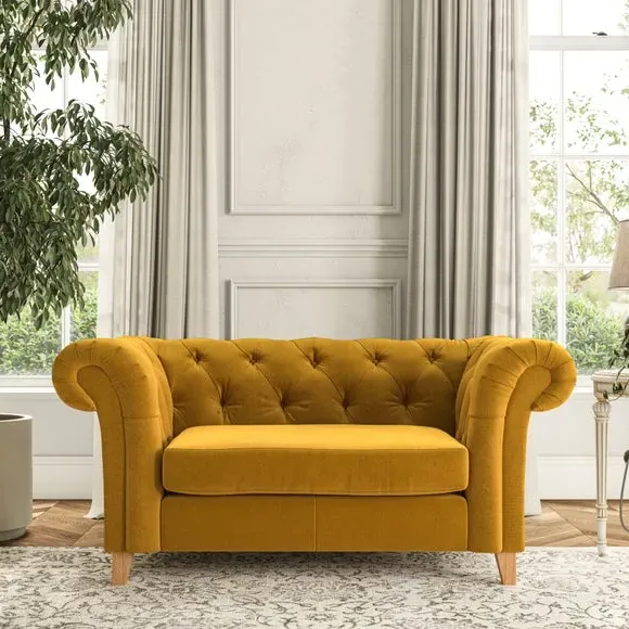 Chesterfield Snuggle Chair - Amber, Velvet image