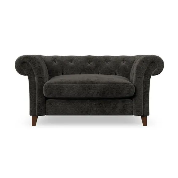 Chesterfield Snuggle Chair - Charcoal, Chenille