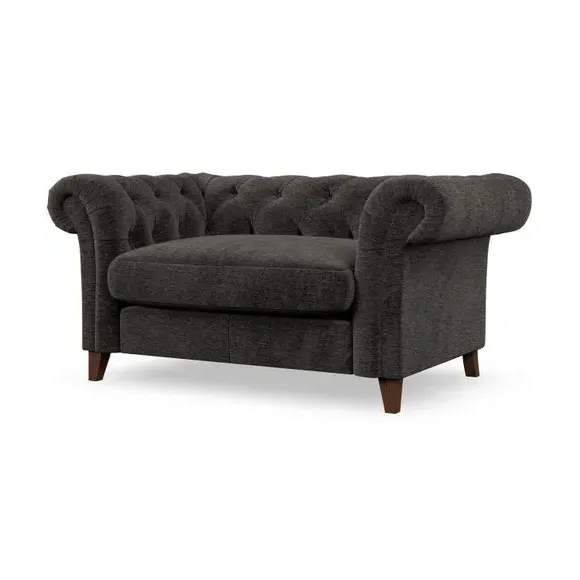 Chesterfield Snuggle Chair - Charcoal, Chenille