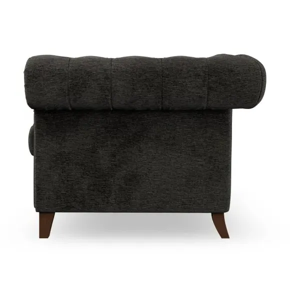 Chesterfield Snuggle Chair - Charcoal, Chenille